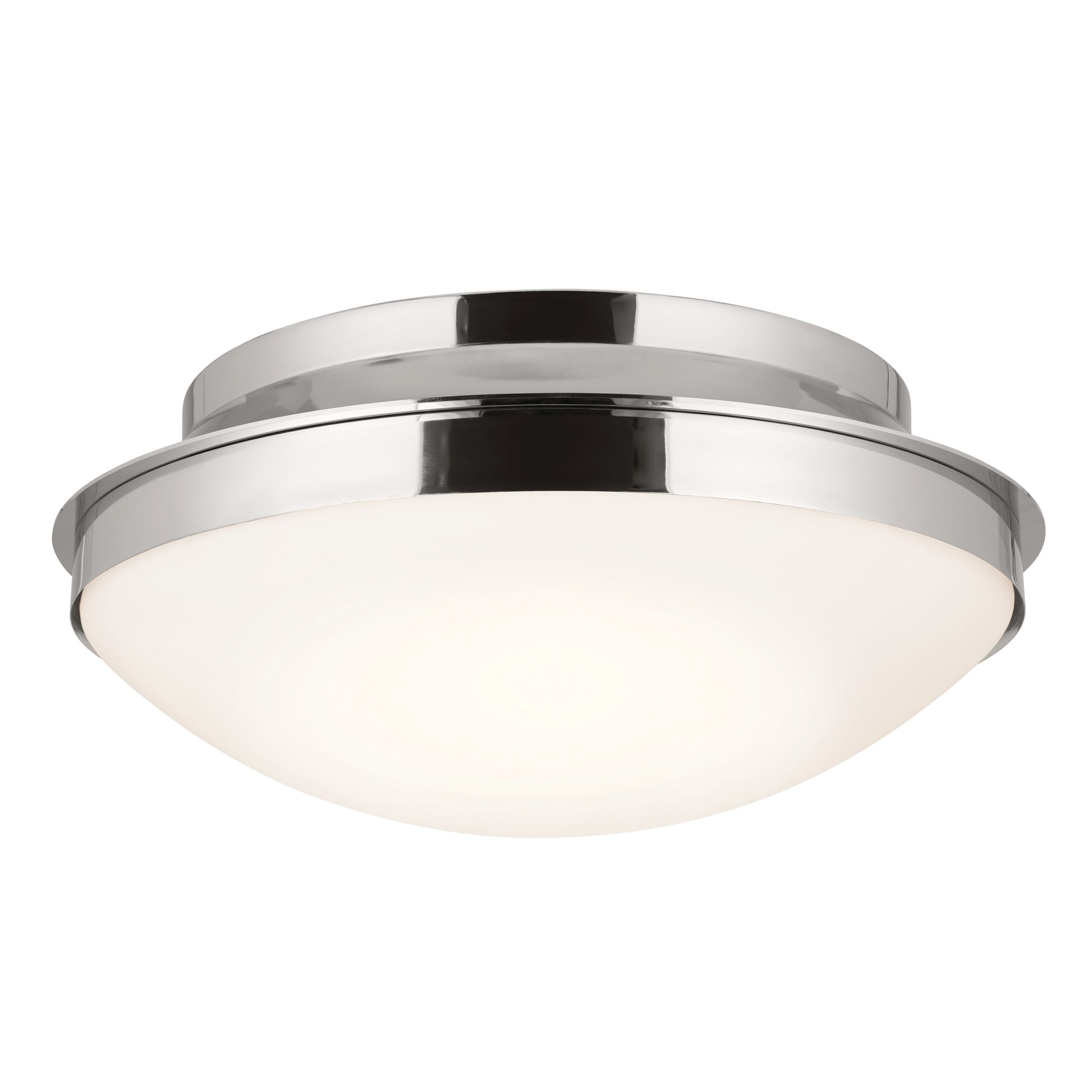 Kichler Bretta 17.75-in Polished Nickel Indoor 3 -Light Flush Mount Light with Opal Glass