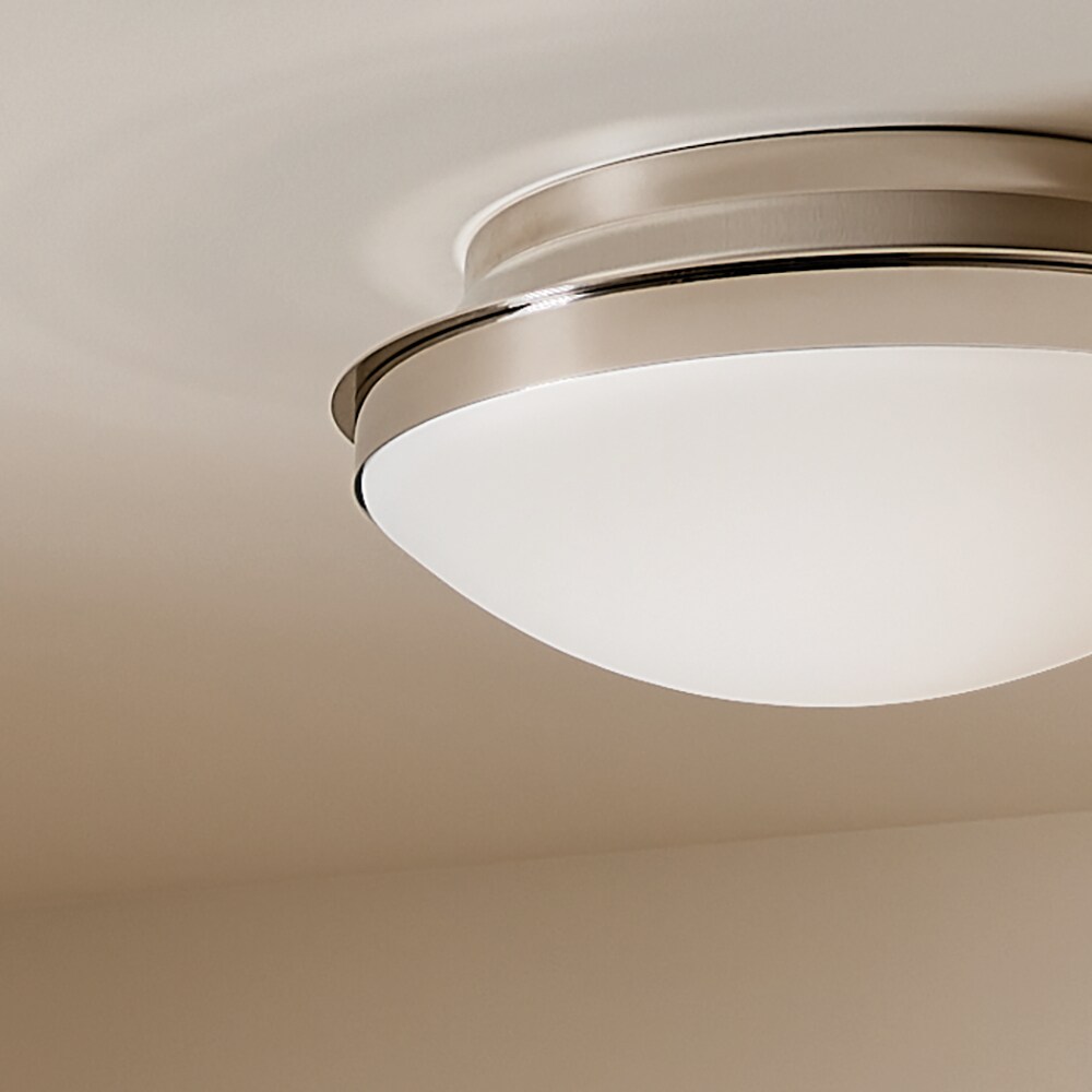 Kichler Bretta 17.75-in Polished Nickel Indoor 3 -Light Flush Mount Light with Opal Glass