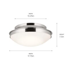 Kichler Bretta 17.75-in Polished Nickel Indoor 3 -Light Flush Mount Light with Opal Glass