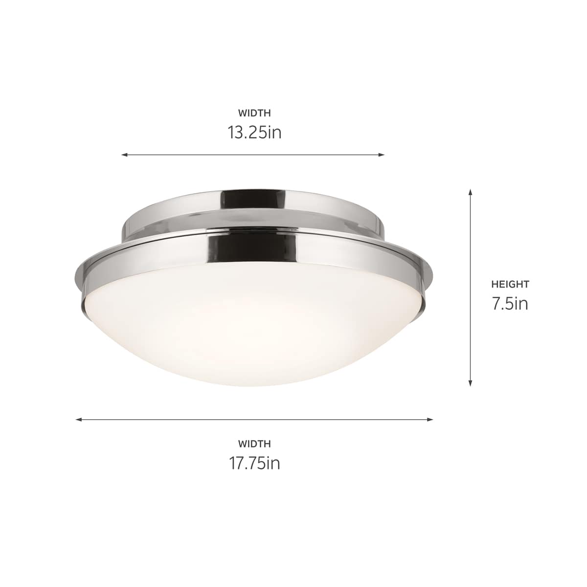 Kichler Bretta 17.75-in Polished Nickel Indoor 3 -Light Flush Mount Light with Opal Glass