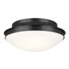 Kichler Bretta 17.75-in Black Indoor 3 -Light Flush Mount Light with Opal Glass