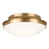 Kichler Bretta 17.75-in Brushed Natural Brass Indoor 3 -Light Flush Mount Light