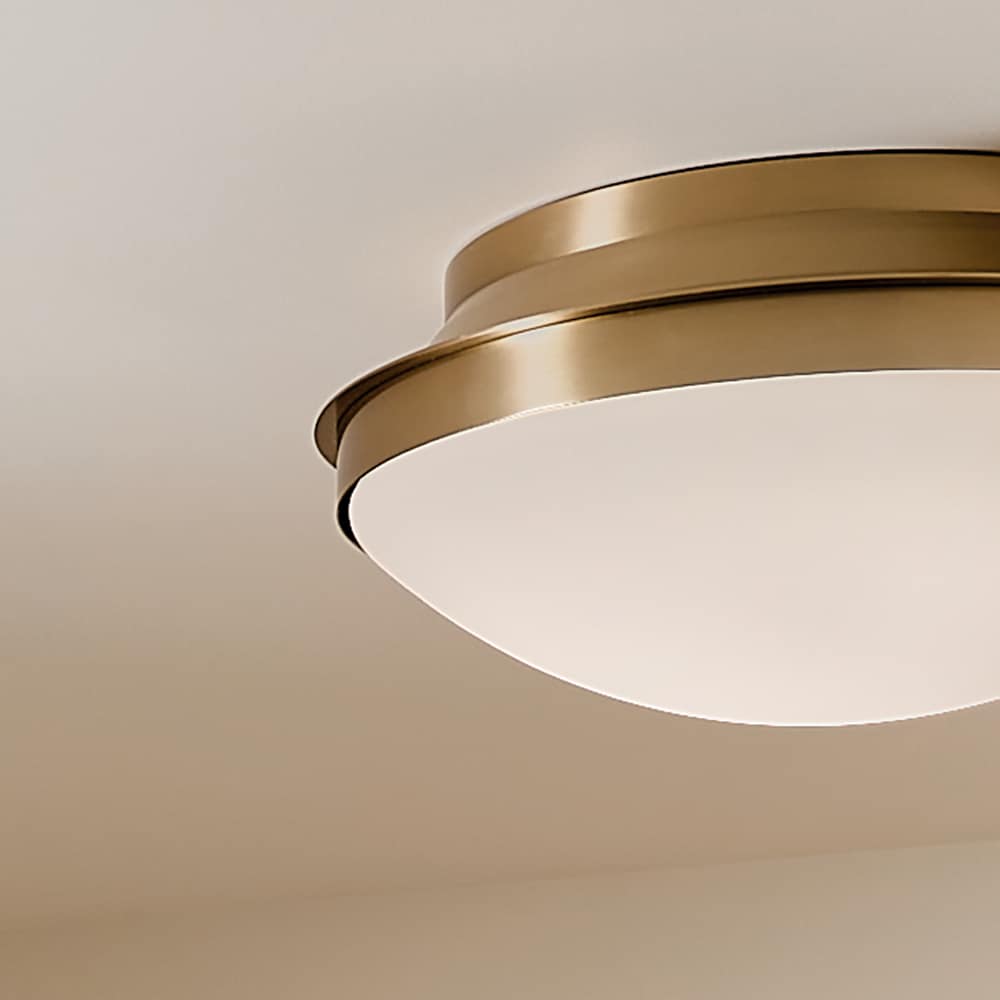 Kichler Bretta 17.75-in Brushed Natural Brass Indoor 3 -Light Flush Mount Light