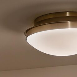 Kichler Bretta 17.75-in Brushed Natural Brass Indoor 3 -Light Flush Mount Light