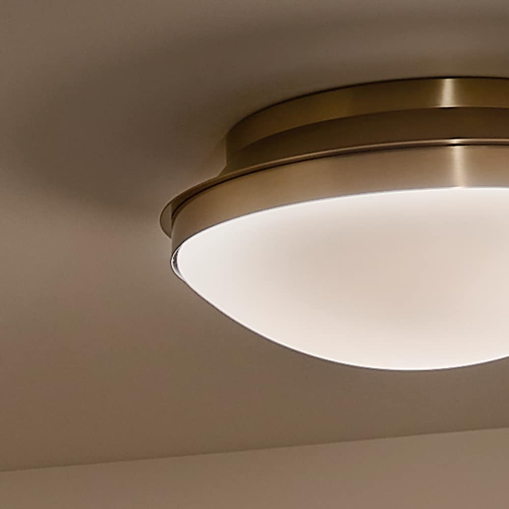 Kichler Bretta 17.75-in Brushed Natural Brass Indoor 3 -Light Flush Mount Light