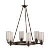 Kichler Circolo 6 -Light Bronze Clear glass Metal Chandelier