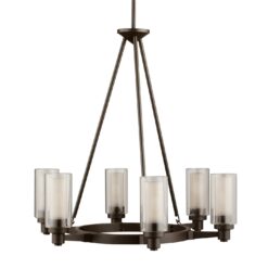 Kichler Circolo 6 -Light Bronze Clear glass Metal Chandelier