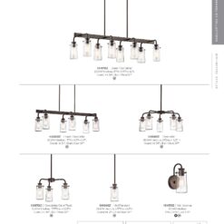Kichler Braelyn 3 -Light Pewter Seeded glass Metal Chandelier
