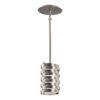Kichler Roswell 1 -Light Brushed Nickel Modern/contemporary Etched glass Geometric Small Hanging Pendant Light