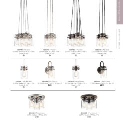Kichler Brinley 3 -Light Olde Bronze Transitional Clear glass Jar Small Hanging Pendant Light
