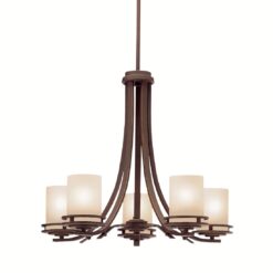 Kichler Hendrik 5 -Light Bronze Etched glass Metal Chandelier