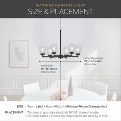 Kichler Hendrik 5 -Light Bronze Etched glass Metal Chandelier