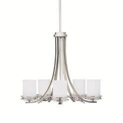 Kichler Hendrik 5 -Light Brushed Nickel Etched glass Metal Chandelier