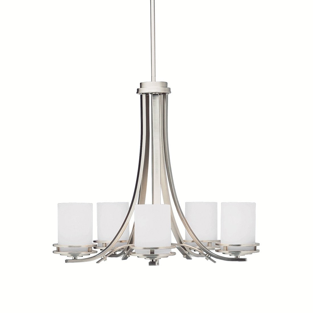 Kichler Hendrik 5 -Light Brushed Nickel Etched glass Metal Chandelier