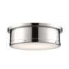 Kichler Serca 18-in Polished Nickel Indoor 3 -Light Flush Mount Light with Etched Glass
