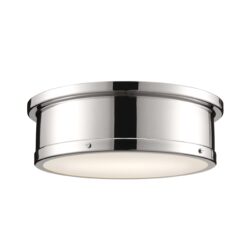 Kichler Serca 18-in Polished Nickel Indoor 3 -Light Flush Mount Light with Etched Glass