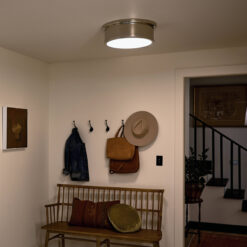 Kichler Serca 18-in Polished Nickel Indoor 3 -Light Flush Mount Light with Etched Glass