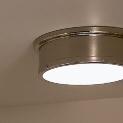 Kichler Serca 18-in Polished Nickel Indoor 3 -Light Flush Mount Light with Etched Glass