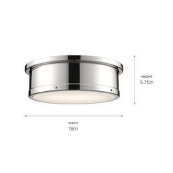 Kichler Serca 18-in Polished Nickel Indoor 3 -Light Flush Mount Light with Etched Glass