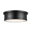Kichler Serca 18-in Black Indoor 3 -Light Flush Mount Light with Etched Glass