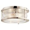 Kichler Ashland Bay 12-in Polished Nickel Indoor 2 -Light Flush Mount Light with Seeded Glass