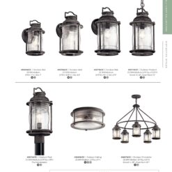 Kichler Ashland Bay 12-in Weathered Zinc Outdoor 1 -Light Flush Mount Light with Opal Glass