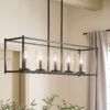 Kichler Crosby 5 -Light Black Modern/contemporary Clear glass Linear Large Hanging Kitchen Island Light