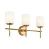 Kichler Ali 23.25-in 3 Light Brushed Gold Traditional Bathroom Vanity light