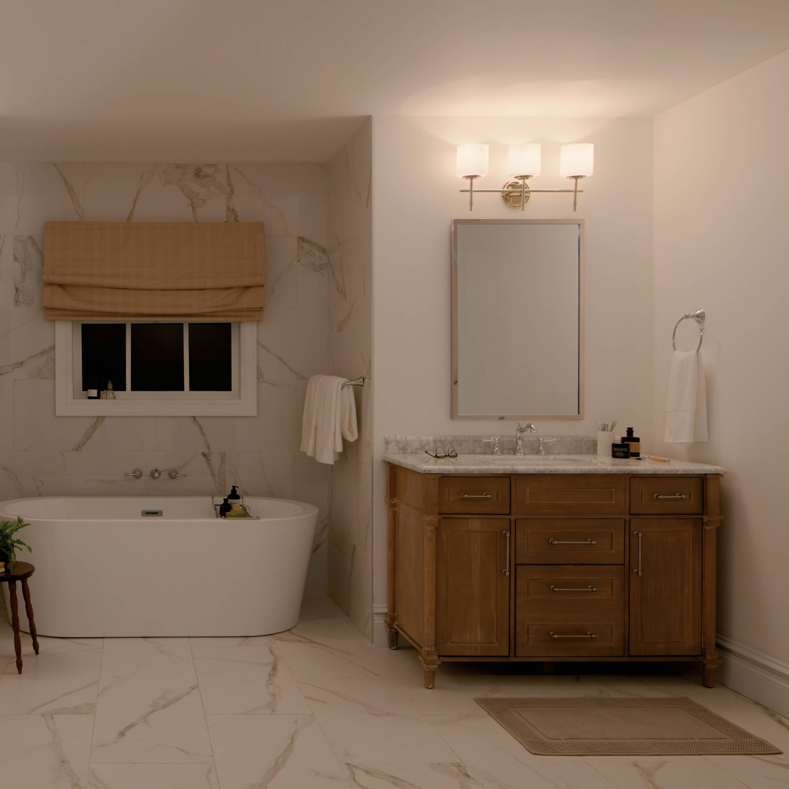 Kichler Ali 23.25-in 3 Light Polished Nickel Traditional Bathroom Vanity light