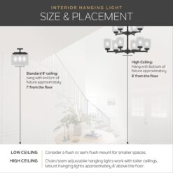 Kichler Alton 18.5-in Black Indoor 3 -Light Flush Mount Light with Seeded Glass