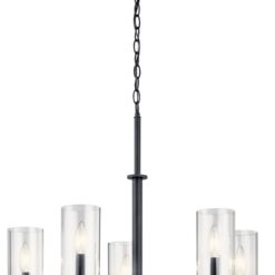 Kichler Crosby 5 -Light Black Clear glass Metal Chandelier