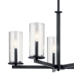 Kichler Crosby 5 -Light Black Clear glass Metal Chandelier