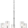 Kichler Crosby 5 -Light Chrome Clear glass Metal Chandelier