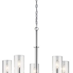 Kichler Crosby 5 -Light Chrome Clear glass Metal Chandelier