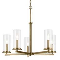 Kichler Crosby 5 -Light Brushed Gold Clear glass Steel Chandelier