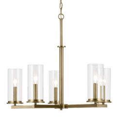 Kichler Crosby 5 -Light Brushed Gold Clear glass Steel Chandelier