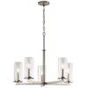 Kichler Crosby 5 -Light Nickel Cage Clear glass Metal Chandelier