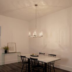 Kichler Crosby 5 -Light Nickel Cage Clear glass Metal Chandelier