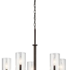 Kichler Crosby 5 -Light Bronze Clear glass Metal Chandelier