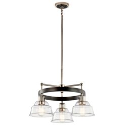 Kichler Eastmont 3 -Light Brushed Nickel Clear glass Steel Chandelier
