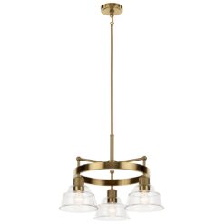 Kichler Eastmont 3 -Light Brushed Gold Clear glass Steel Chandelier