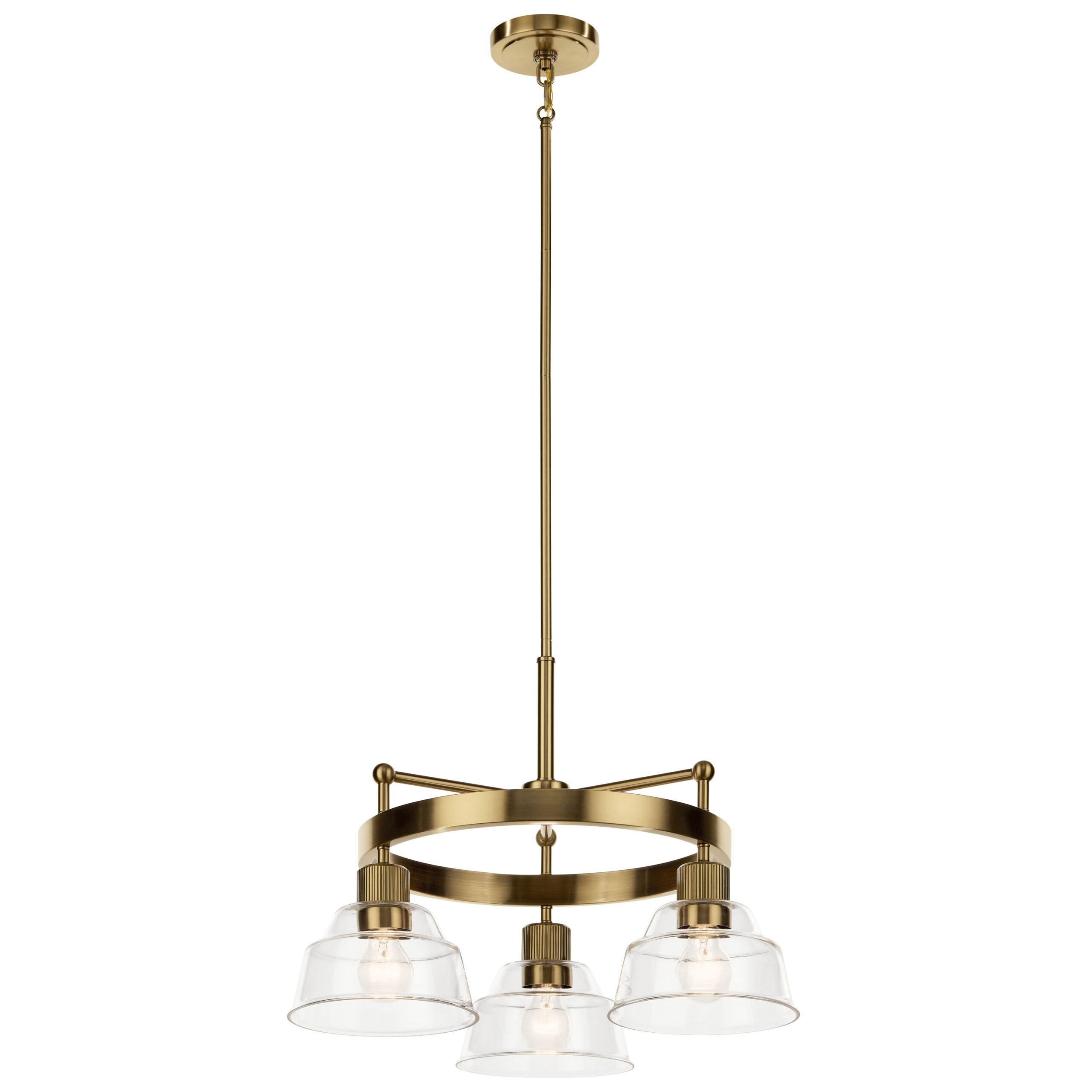 Kichler Eastmont 3 -Light Brushed Gold Clear glass Steel Chandelier