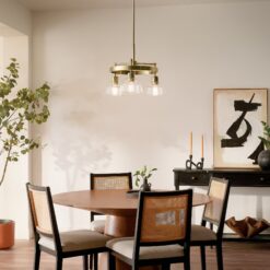 Kichler Eastmont 3 -Light Brushed Gold Clear glass Steel Chandelier