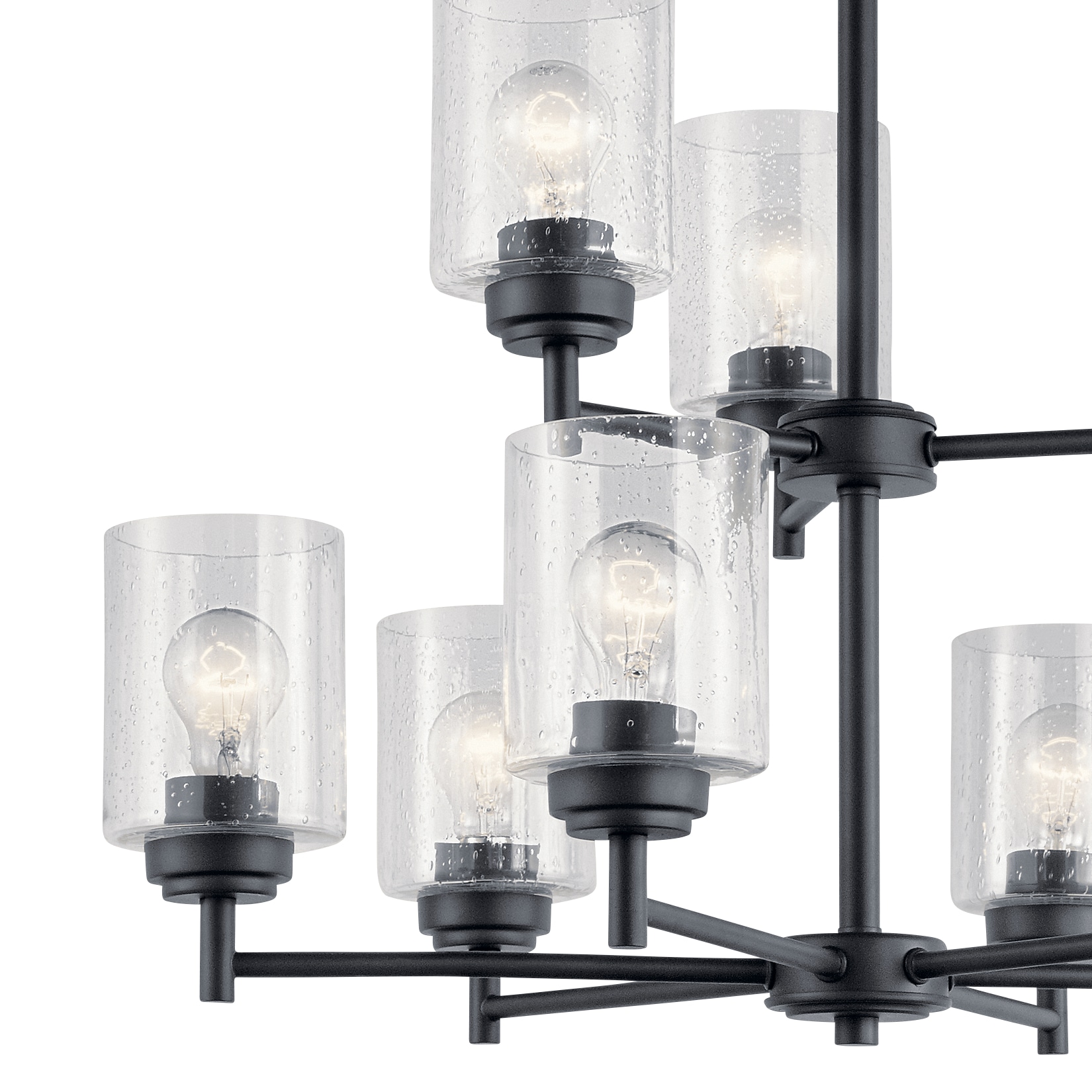 Kichler Winslow 9 -Light Brushed Black Seeded glass Metal Chandelier