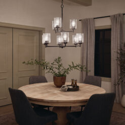 Kichler Winslow 9 -Light Brushed Black Seeded glass Metal Chandelier