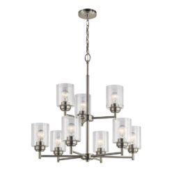 Kichler Winslow 9 -Light Nickel Seeded glass Metal Chandelier
