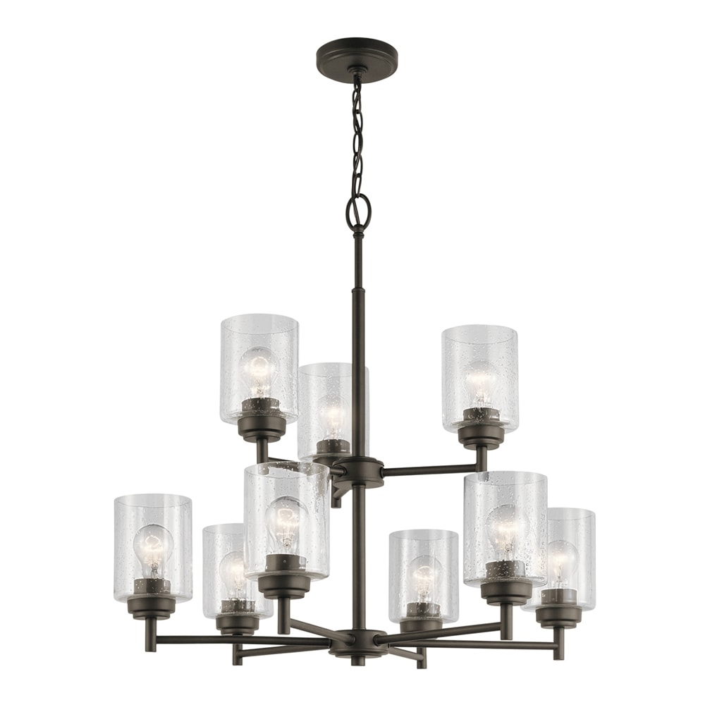 Kichler Winslow 9 -Light Brushed Bronze Seeded glass Metal Chandelier