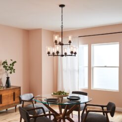 Kichler Winslow 9 -Light Brushed Bronze Seeded glass Metal Chandelier