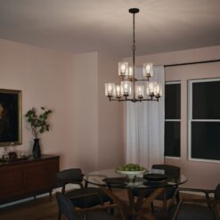 Kichler Winslow 9 -Light Brushed Bronze Seeded glass Metal Chandelier