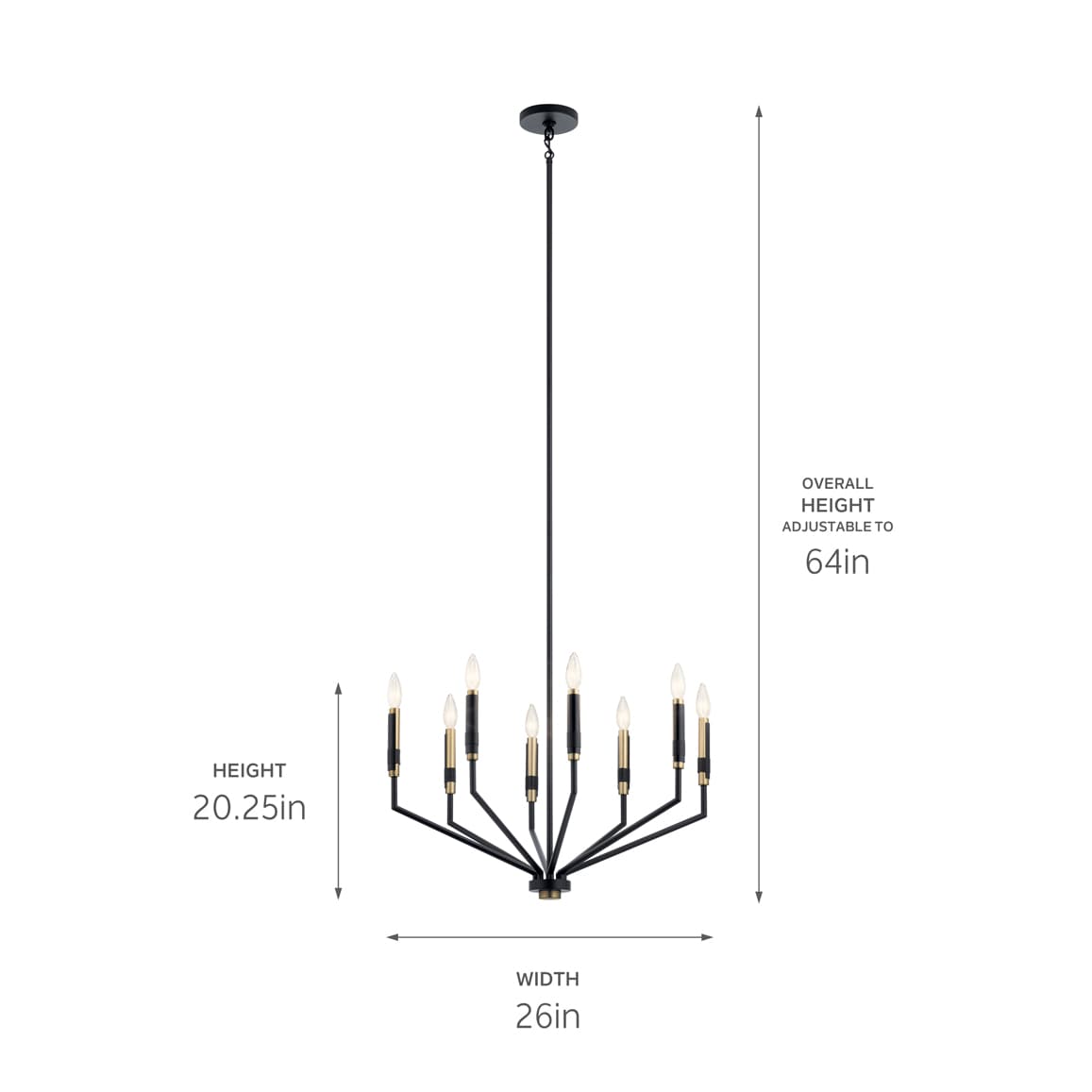 Kichler Armand 8 -Light Black Metal Chandelier
